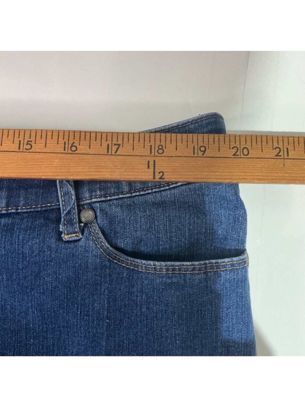 CJ Banks Women's Plus Size 18W Petite Blue Denim Jeans Stretch Waistband - Picture 6 of 9